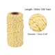 thumbnail image 2 of Cordel Embalaje Cuerda Envoltura Algodón Cordel 100M/109 Yardas Amarillo y Blanco Cuerda para Regalo Envoltura, Navidad Cordel, 2 of 7