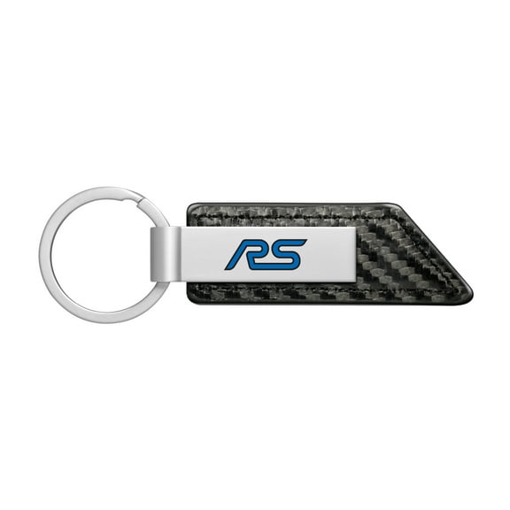 iPick Image for Ford Focus RS Carbon Fiber Texture Black PU Leather Strap Key Chain, Official Licensed