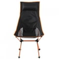 thumbnail image 2 of Silla plegable de aleación de aluminio 7075 con asiento de luna y almohada para playa, senderismo, pesca, picnic al aire libre., 2 of 14