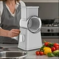 thumbnail image 2 of Cheese Grater Slicer For Carrots Vegetables Fruits & Potatoes With 6 Included Attachments Garlic Chopper Manual String World Market One Vegetable Peeler Warmer Toaster Vegetables Chopper Heavy Duty, 2 of 4