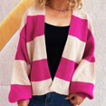 thumbnail image 2 of Women's Sweater Cardigan 3D Floral Long Sleeve Ribbed Knit Cardigan Sweaters V-Neck Button Down Coat Outwear, 2 of 5