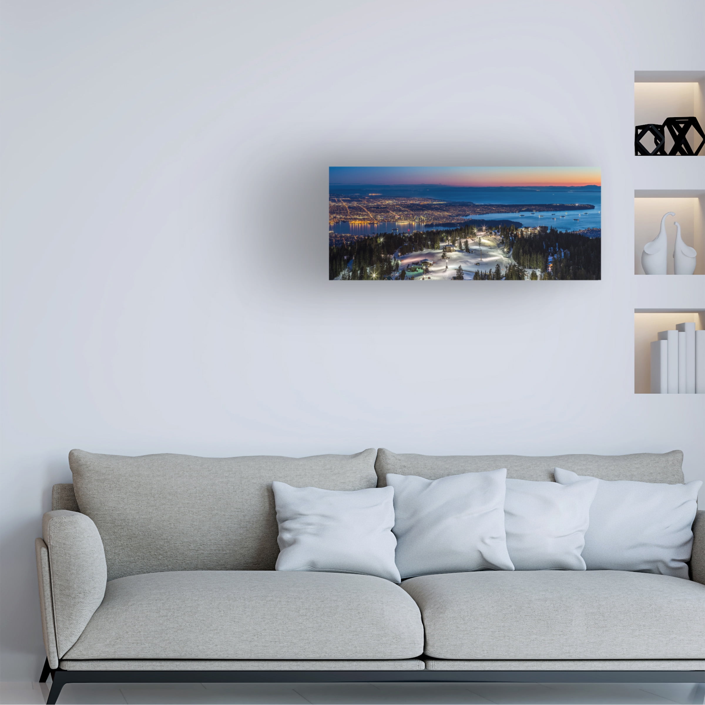 Trademark Fine Art Pierre Leclerc Vancouver from Grouse Canvas Wall Art - 14x32