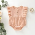 thumbnail image 3 of 9 Months Baby Girls Clothes 12 Months Girls Romper Solid Color Infant Girls Sleeveless Bodysuit Onesies Pink, 3 of 7