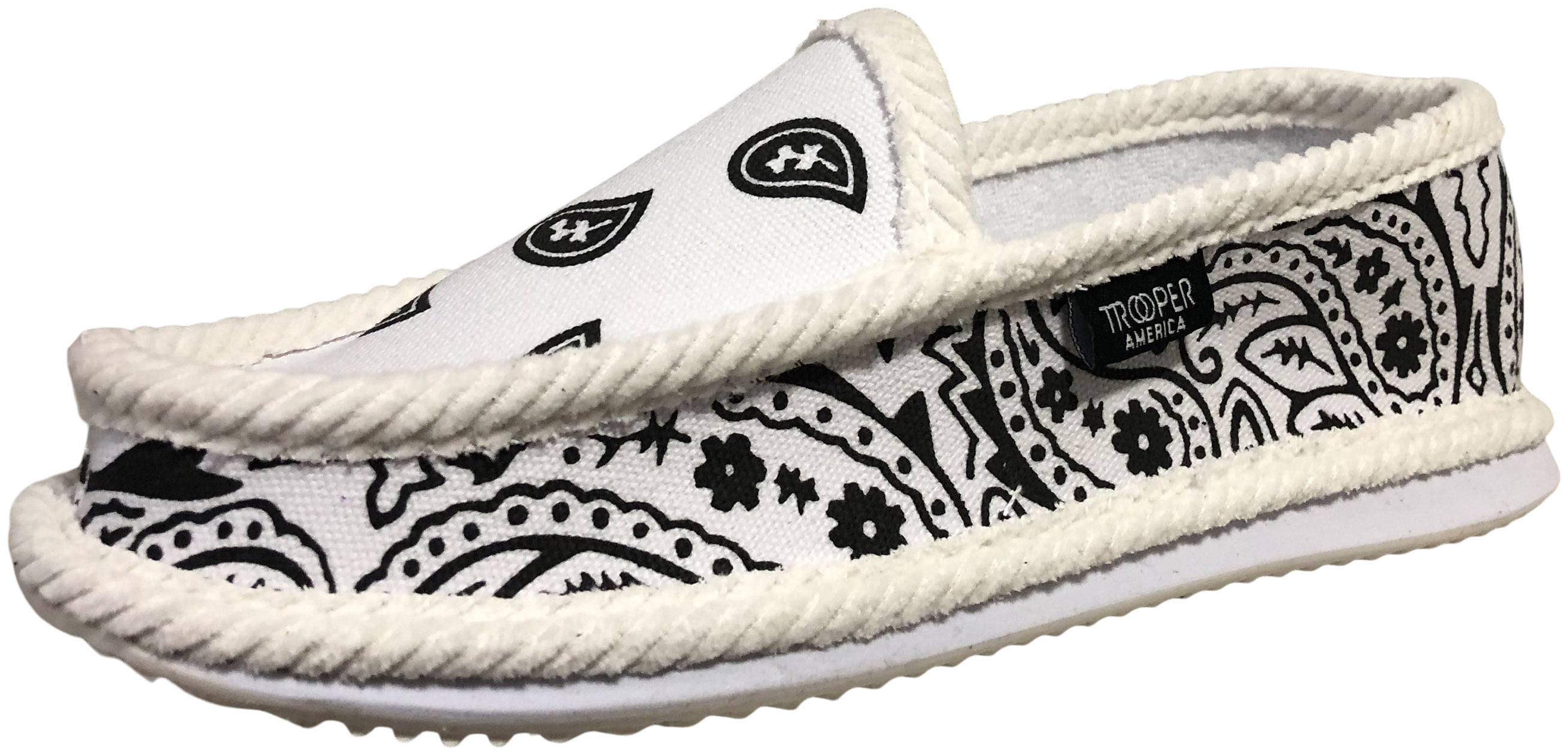 White Bandana House Shoes Slippers Trooper Brand New Size 8 9 10 11 12 13 