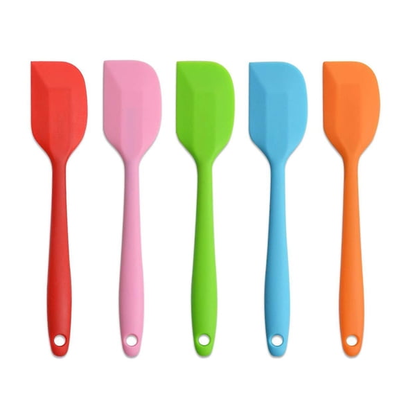 Silicone Spatulas, 27cm Small Rubber Spatula Seamless One Piece Design Heat Resistant Non-Stick Flexible (5 Pieces)