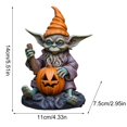 thumbnail image 6 of BNNG Halloween Pumpkin Alien Resin Statue Fall Gnome Statue Fall Pumpkin Gnome Decoration Autumn Resin Dwarf Elf Statue for Porch Garden Outdoor Yard Halloween Thanksgiving Decorations, 6 of 6