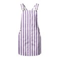 thumbnail image 3 of Bainana Kids Girls Sleeveless Striped Printed Overalls Dress With Pocket Casual Breathable Child Suspender Dress For Beach Vacation Size 8-9 Years Purple, 3 of 7