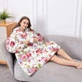 thumbnail image 5 of Oversized Wearable Blanket Hoodie,Pioneer Flower Floral Print Pattern Sherpa Blanket Hoodie with Super Pockets,Super Warm Fuzzy Pullover for Women & Men, 5 of 6