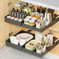 thumbnail image 3 of HOBLOC Pull Out Cabinet Organizer，Pull Out Under Sink Drawers for Cabinets，Slide Out Organizer Storage Basket for Indoor Home Office Kitchen Cabinet Organization,Small, 3 of 7