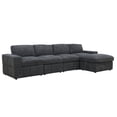thumbnail image 6 of Aukfa Sectional Sofa, 132" Oversized 4 Seater Couch with Ottoman for Living Room, Corduroy, Gray, 6 of 10