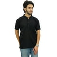 thumbnail image 2 of Atasi Chemise à Manches Courtes pour Homme en Coton Noir à Col Mandarin Vêtements Ethniques-Xxx-Grand, 2 of 7