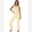 Butter yellow, variant on IBTOM CASTLE Womens Workout Sets 2 Piece Spaghetti Straps Crop Top Straight Leg Yoga Pants Yoga Pilates Active Outfits L Butter yellow