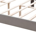 thumbnail image 3 of ASINMAK Queen Size Velvet Platform Bed Frame, Curved Button Tufted Headboard with Nailhead Trim, Wood Slat Support, Gray, 3 of 12