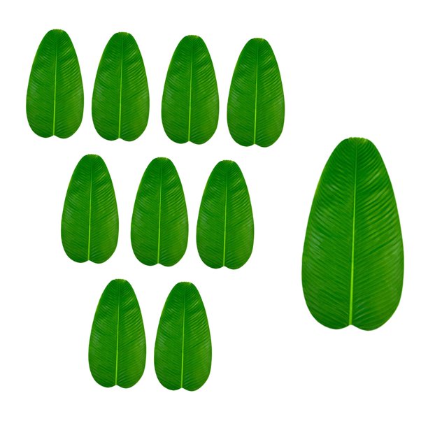 10 manteles individuales de imitación de hojas de plátano, decoración única para el hogar, color verde L