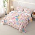 thumbnail image 3 of Castle Fairy Unicorn Letter A Quilt King,Kawaii Animal King Coverlet Set, 3 of 7