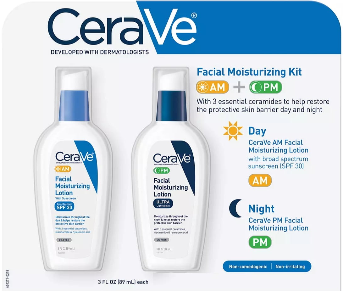 CeraVe Facial Moisturizing Kit, 2 pk./3 fl. oz.