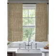 thumbnail image 2 of Brown Linen Sheer Curtains for Living Room Bedroom, Farmhouse Pure Color Country Vintage Light Filtering Sheer Curtains, Rod Pocket Voile Window Drapes, 2 Panels Set 52"x 72", 2 of 7