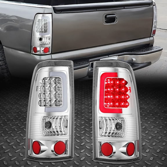 Nuvision LED C-Tube Rear Tail Light Brake Lemp Set for 99-03 Chevy Silverado GMC Sierra