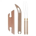 thumbnail image 1 of Kit de Lanzadera de Tejido de Madera Biselada Profesional, Herramientas para Telar de Punto y Accesorios de Tejido, 1 of 6