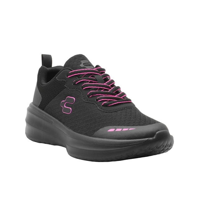 Tenis Walking Relax Para Mujer Charly® Textil Negro Ligeros negro 23.5