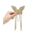 thumbnail image 5 of Hair Claw Long Fringe Faux Pearls Butterflies Decor Hair Clips Women Girls Hairstyles Home Outdoor Playing Hair Decoration, 5 of 8