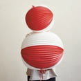 thumbnail image 3 of Creative Co-Op Large Crinkle Paper Folding Ball Ornament, Red and White, 3 of 5