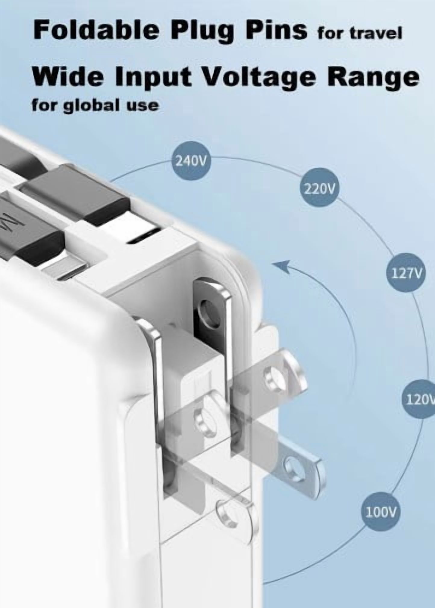 5 in 1 Travel Power Bank Magnetic Wireless Charger Fast Charger AC plug 3 Global Adapters Build in Cables Phone Stand 10000 mAh, White