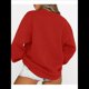 thumbnail image 5 of Sudaderas de Larga para Mujer, Cuello Redondo, Jerséis Holgados, Tops de Otoño Rojo M, 5 of 9