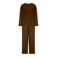 thumbnail image 4 of FDGIU Cozy Fleece Pajamas Set for Women‌, Loose Fit Winter Warm Sleepwear, Long Sleeve Winter Homewear Top & Pants, 4 of 6