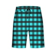 thumbnail image 4 of Fmbrln Mens Shorts Drawstring Waist Plaid Printed Summer Shorts Fashion Casual Lounge Shorts, 4 of 6