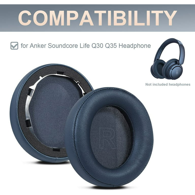 Aiivioll Q30 Leather Earpads for Anker Soundcore Life Q30 by Anker Life Q35  Headphone Headsets Earmuff Repair Part Q35 Noise Cancelling Ear Covers  (Midnight Blue) 