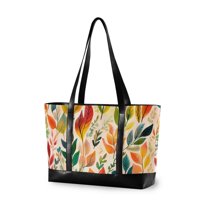 FORMRS Laptop Tote Bag for Women with 15.6" Computer Compartments Handbag, Orange Leaves