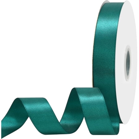 1 inch Wide 100 Yards Double Face Teal Satin Ribbon Fabric Ribbon for Gift Wrapping Weddings Decoration Bouquet Balloons Arts Craft Sewing Hair Bow Invitation