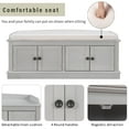 thumbnail image 6 of Bellemave Storage Bench with 4 Drawers, Entryway Shoe Bench with Cushioned Seat, Wooden End of Bed Bench with Cabinet and Shelves for Bedroom/Living Room/Entryway/Foyer/Hallway (Gray Wash), 6 of 10