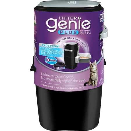 Litter Genie Plus Cat Litter Disposal System - Odor Free Pail With Refill & Scoop