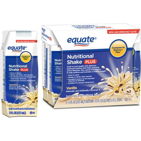 equate shake nutritional vanilla plus oz ct fl walmart