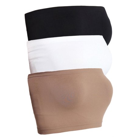 

TheMogan Women s 3PCS Basic Layering Seamless Bra Top Simple Tube Bandeau