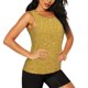 thumbnail image 2 of Balery Gold Shiny Camiseta sin mangas estampada ligera para mujer, tops de entrenamiento sin mangas, camisetas de yoga transpirables de secado rápido.-Small, 2 of 7