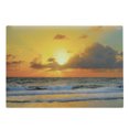 thumbnail image 1 of Ocean Cutting Board, Morning at the Beach in Brazil the Sun Rays Through the Clouds over Sea Sunset Image, Decorative Tempered Glass Cutting and Serving Board, Large Size, Orange Grey, by Ambesonne, 1 of 1