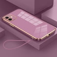 thumbnail image 1 of Para El iPhone 11 12 Pro Max 12 Mini Ultrafino Cuadrado Suave Carcasa De Silicona Cubierta 6D Lujo Chapado Con Cordón Funda Del Teléfono, 1 of 4