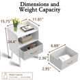 thumbnail image 6 of HSUNNS Night Stand Set 2 with Fabric Drawers and Shelf, Modern Bedroom Bedside Table with Metal Legs and Large Storage Space, Easy Assembly, White, 6 of 7