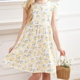 thumbnail image 2 of vdgthytj Robes d'Été pour Filles Tout-Petits Imprimé Floral Manches Volantes Robe de Plage Ligne A pour Enfants 2-10 Ans, 2 of 5