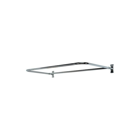 Coastal Charm Shower Rod - Tension Mount, Polished Chrome, 60-26" D Shape