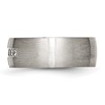 thumbnail image 3 of Auriga Fine Jewelry Stainless Steel Brushed with CZ Cross 7.75mm Band for Men Size 11.5, 3 of 7