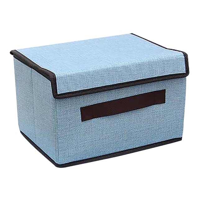 Contenedor de almacenamiento, caja de almacenamiento plegable de lino y algodón, contenedor, organizador de ropa