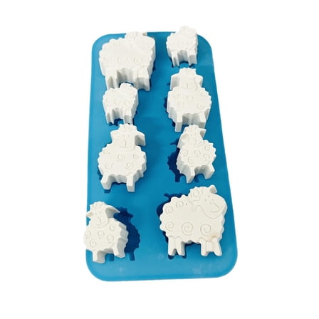 8 Cavities Silicone Moulds Sheep Shape Molds for Chocolate Ice Pastries Cake Soap Christmas Easters Decoration
