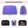 thumbnail image 5 of Easygdp Purple Glitter Leather Makeup Bag Zipper Pouch Travel Cosmetic Organizer for Women and Girls, Make up Bag with Zipper, 5 of 8