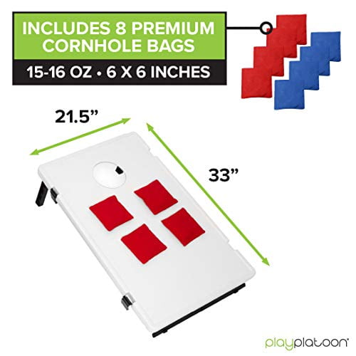 2 Designs to Choose from! 2 x 4 Ft Tournament Size Wood Corn Hole Board Game Play Platoon Regulation Wooden Cornhole Boards with Cornhole Bag Set