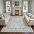 thumbnail image 4 of Toyoso 9x12 Oriental Medallion Area Rug, Distressed Floral Traditional Carpet, Soft Low Pile Non-Shedding Rug for Oversized Living Room, Open Space, Master Bedroom, Faded Boho Home Decor, Blue, 4 of 10