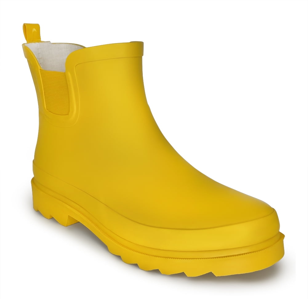 Norty Womens 6 Inch Ankle High Rain Boot Rubber Rainboot Runs 1/2 Size Large 42298-9B(M)US (Matte Yellow)